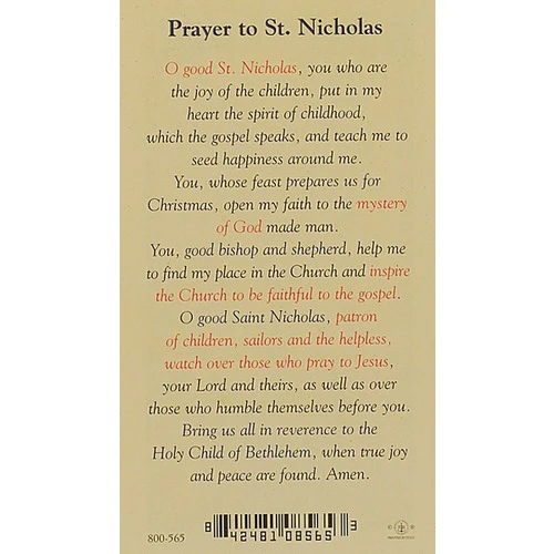 St. Nicholas - Prayer Card - Image 2