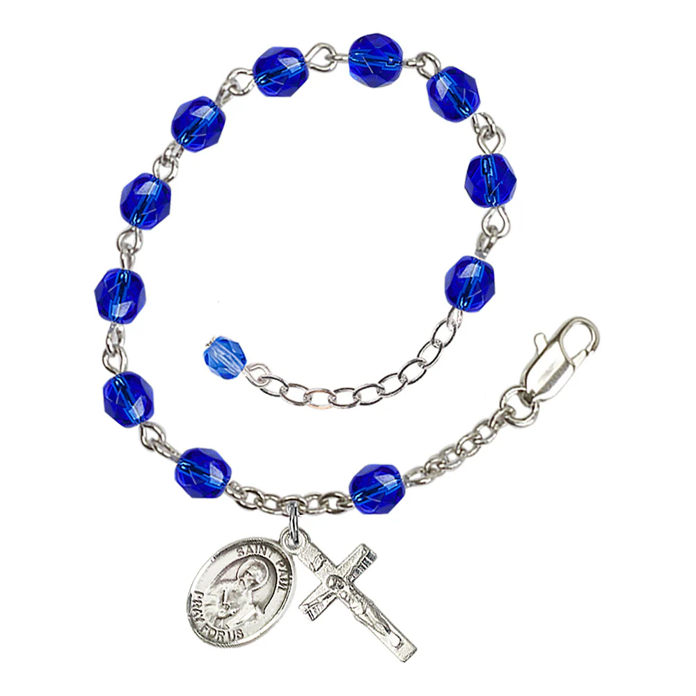 St. Paul The Apostle Crystal Birthstone Rosary Bracelet - Multiple Birthstones - Image 9