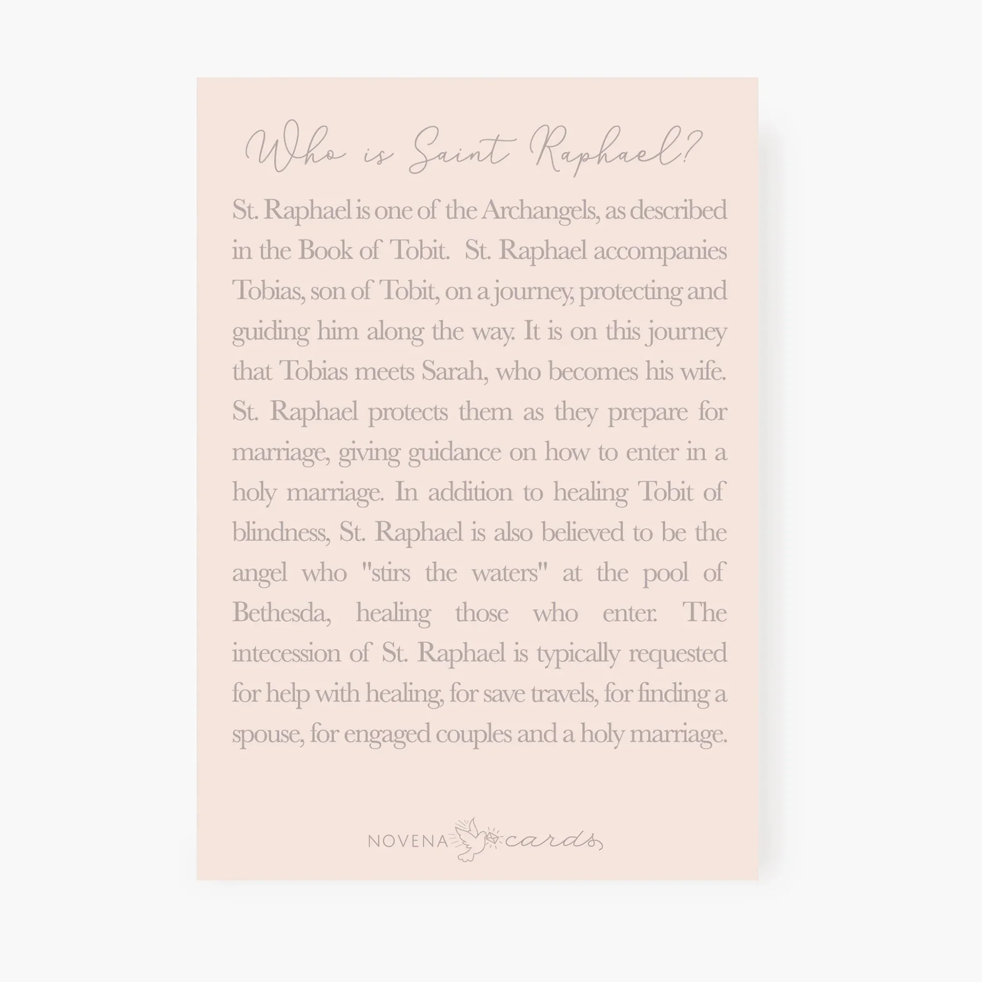 St. Raphael Prayer for the Wise Choice of a Marriage Partner Prayer Card - Image 3