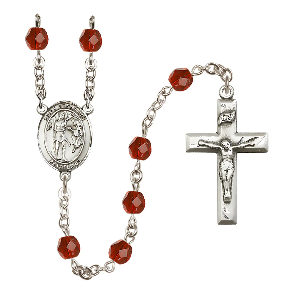 St. Sebastian Crystal Birthstone Rosary - Multiple Birthstones - Image 9
