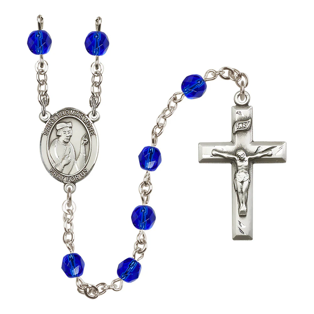 St. Thomas More Crystal Birthstone Rosary - Multiple Birthstones - Image 7