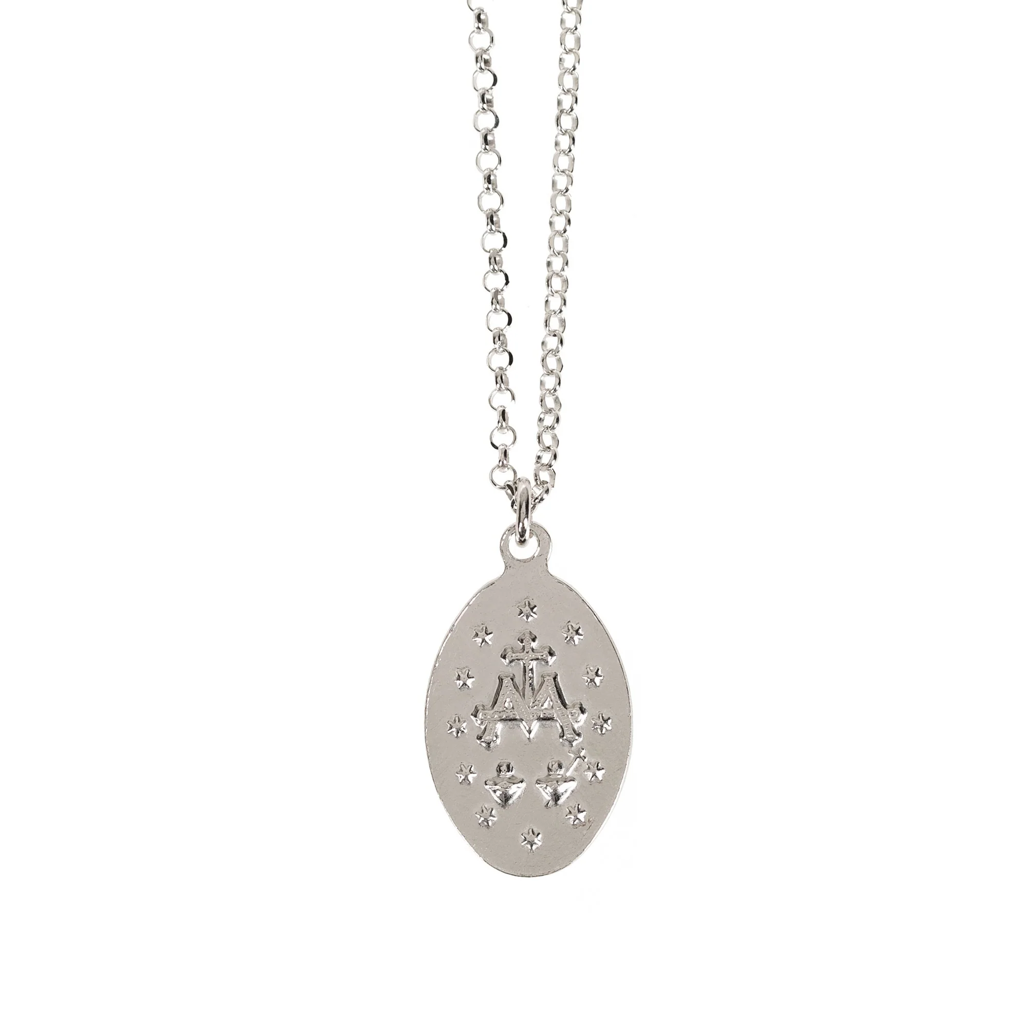 Sterling Italian Miraculous Medal Necklace