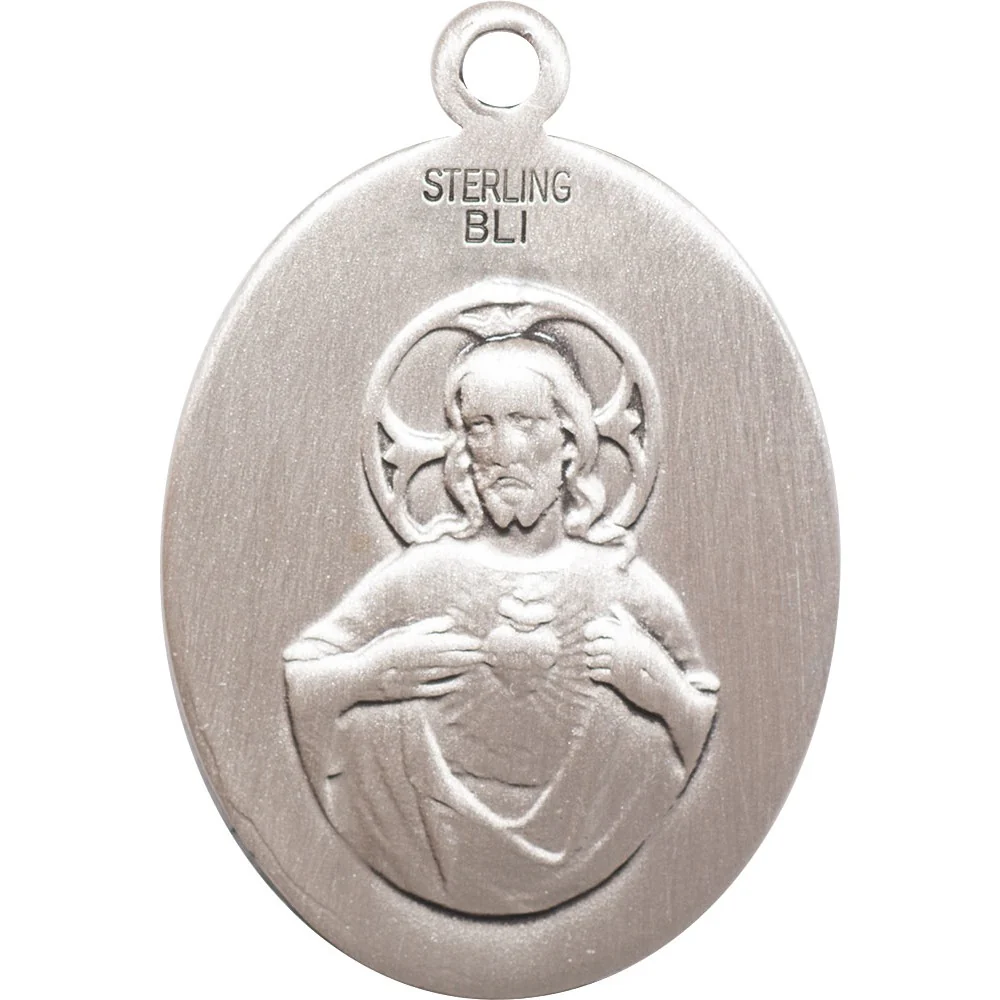 Sterling Silver Our Lady of Mount Carmel Pendant w/ Chain - Image 2