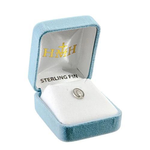Sterling Silver Petite Miraculous Medal Lapel Pin