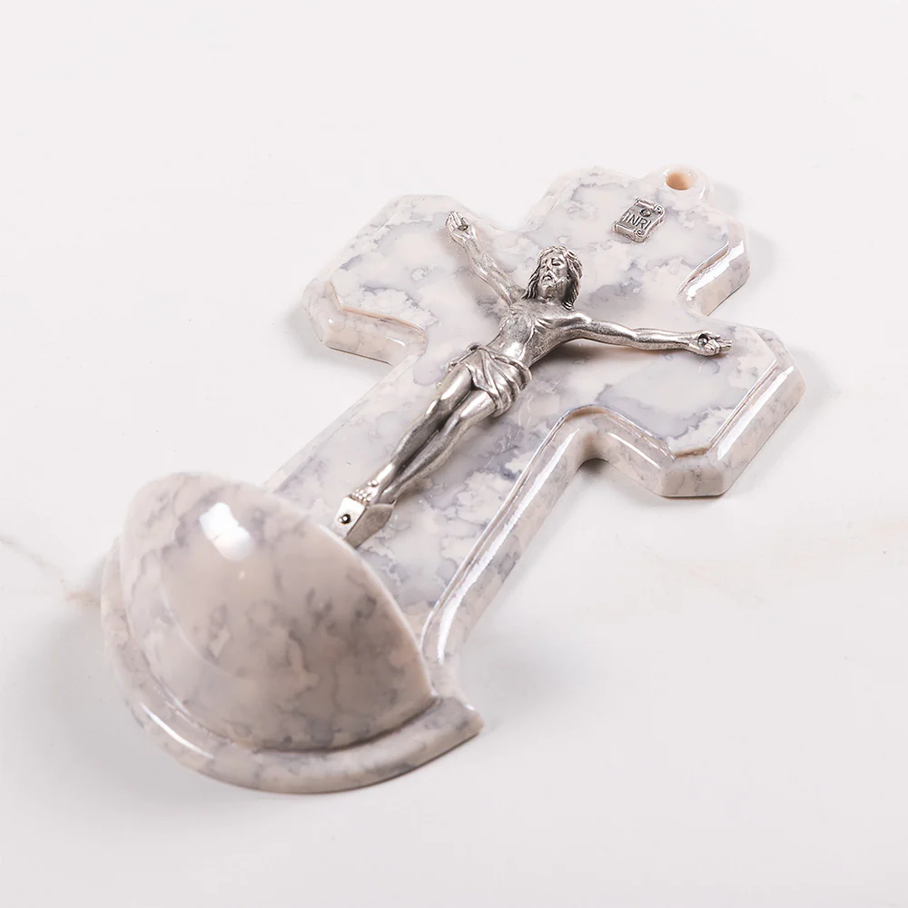 Stone Holy Water Font with Crucifix - Image 3