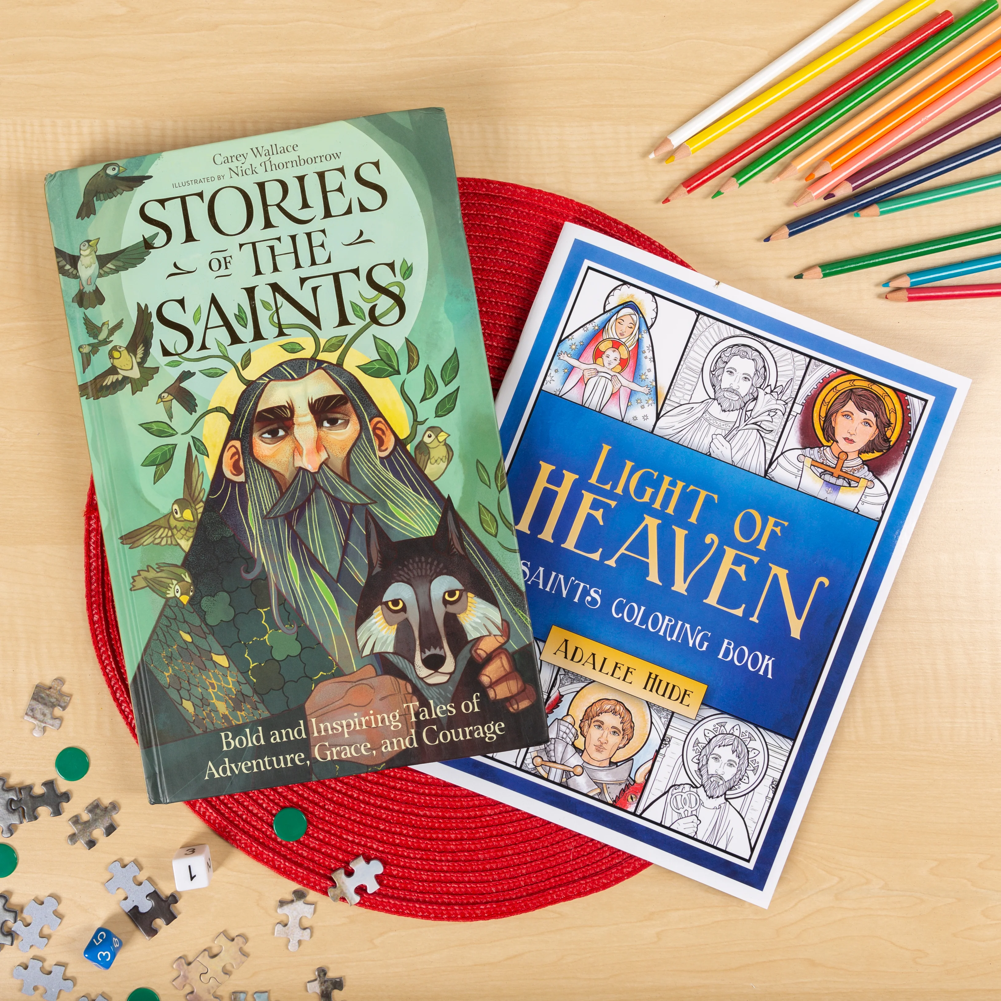 Stories of the Saints & Light of Heaven Saints Coloring Book (2 Book Set)